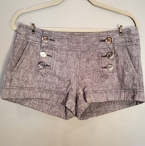 Express Sailor Style Linen Shorts Dark Blue Size:4